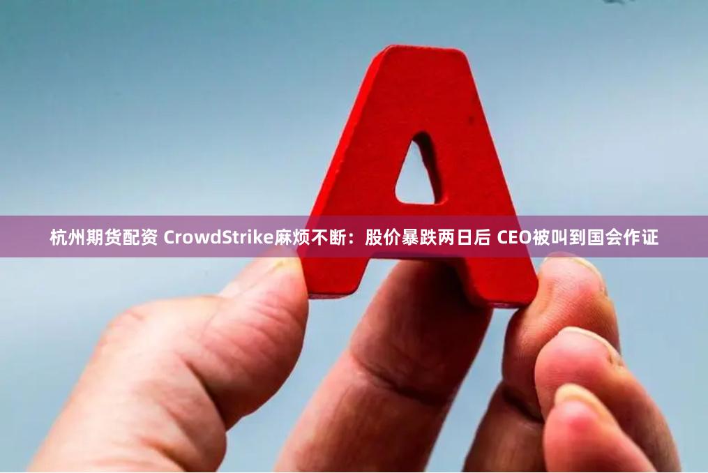 杭州期货配资 CrowdStrike麻烦不断：股价暴跌两日后 CEO被叫到国会作证